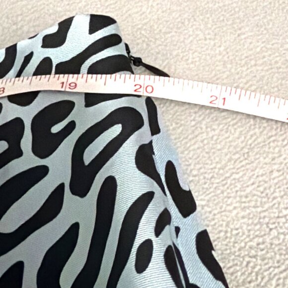 Rebecca Minkoff Womens 16W Blue & Black Animal Print Midi Skirt - Picture 5 of 6